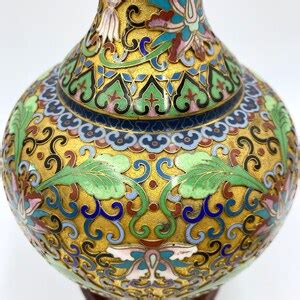 Gorgeous Cloisonn Enamel Vase Enameled Garlic Bulb Vase Garlic Head