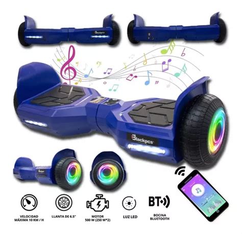 Patineta Electrica Hoverboard Blackpcs Luz Led Y Bluetooth B Meses