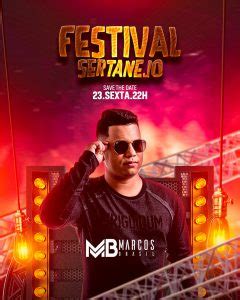 Flyer Festival Sertanejo Marcos Brasil Social Media Psd Edit Vel