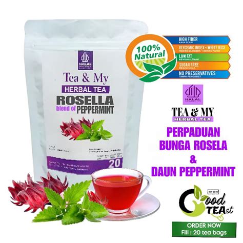 Jual Teh Bunga Rosela Peppermint Tea Shopee Indonesia