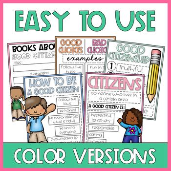 Citizenship Activities | Good Citizen Poster| Responsible Citizens Anchor Charts