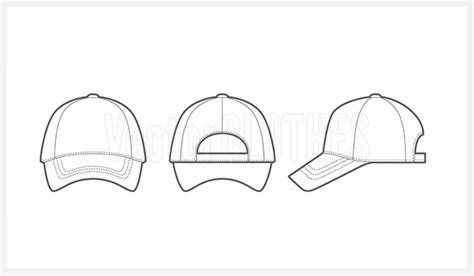 18 Hat Template Vector Images Bucket Hat Template Baseball Cap