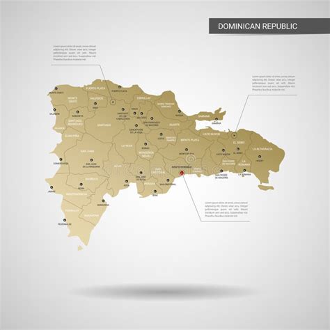 Ejemplo Infographic Del Vector Del Mapa De La República Dominicana Ilustración Del Vector