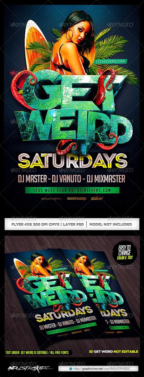 Get Weird Flyer Template Psd Flyer Flyer Design Inspiration Flyer Template