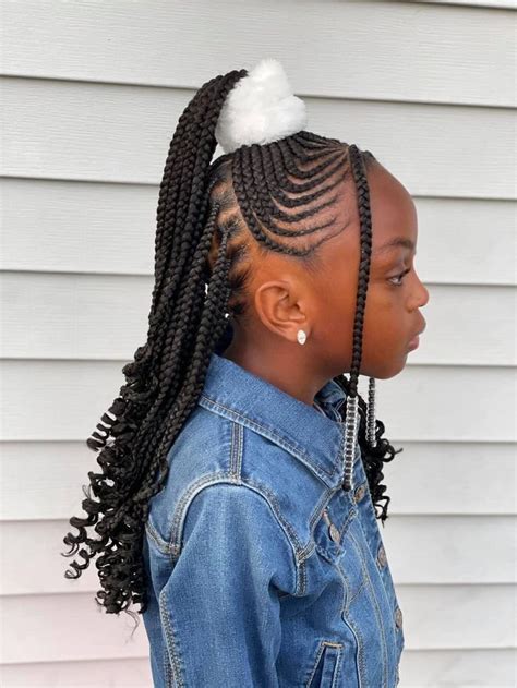 French Braid Hairstyles For Black Kids