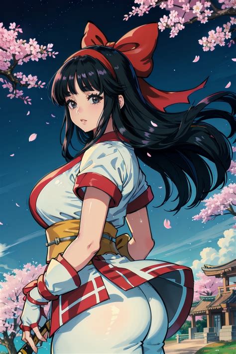 Rule 34 1girls Ai Generated Ass Big Ass Big Breasts Black Hair Busty Cherry Blossoms Fat Ass