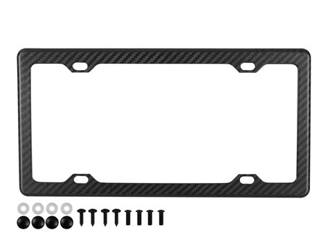 Carbon Fiber License Plate Frame 4 Holes Minimal Matte Finish Carbon Fiber Gear