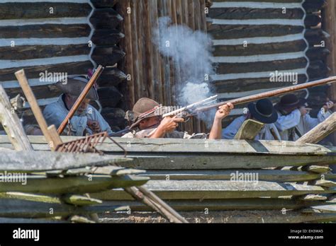 Reenactment of the 1778 Siege of Fort Boonesborough Kentucky Stock ...