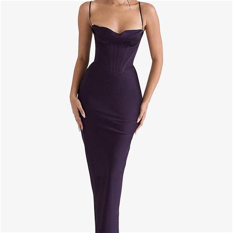 House Of Cb Charmaine Night Shade Corset Maxi Depop