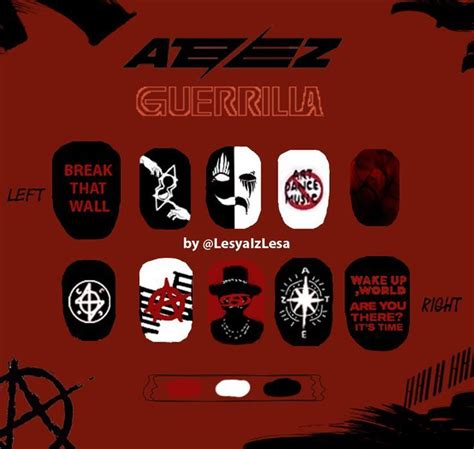 ATEEZ GUERILLA NAILS K Pop Nails Gel Nails Concert Nails Graffiti