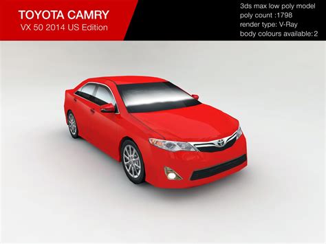 Toyota Camry 50 2014 3D Model 35 Unknown Max 3ds Obj Stl Free3D