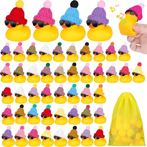 Amazon Ruodon Packs Mini Rubber Ducks With Hats And Sunglasses