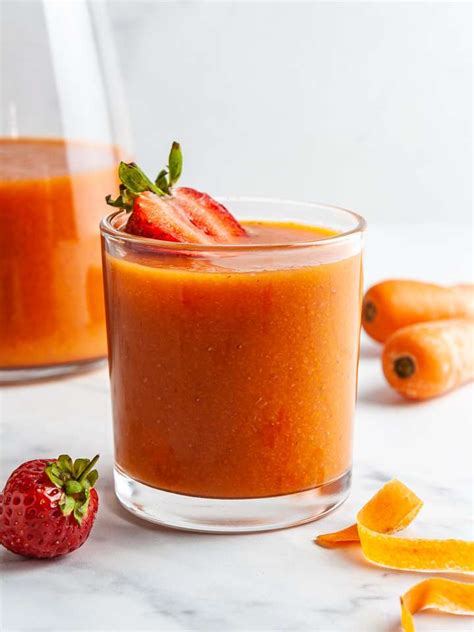 Carrot Strawberry Smoothie Recipe Foodaciously