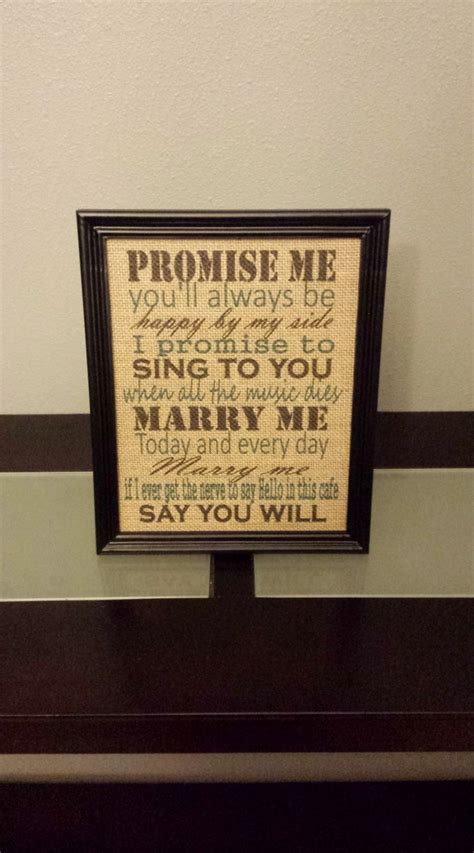 Framed Burlap Print Marry Me Train Lyrics Today and Every - Etsy