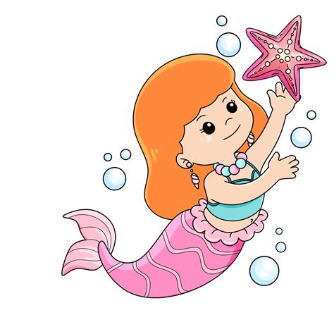 Cute Mermaid Clipart Cartoon 25246741 Png