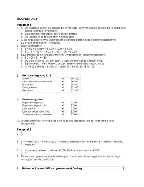 Antwoorden V3 Hoofdstuk 4 Par 1 2 En 5 HOOFDSTUK 4 Paragraaf 1 1 A