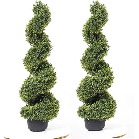 Amazon Two 5 Foot 4 Inch Artificial Cypress Spiral Trees Potted