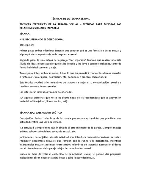 TÉcnicas De La Terapia Sexual Pdf Orgasmo Sexo Anal