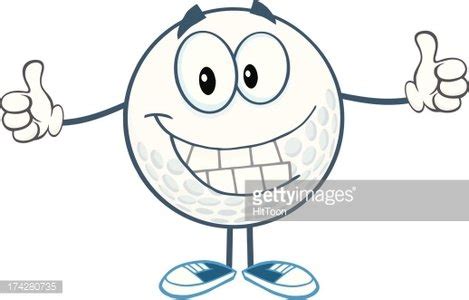 Smiling Golf Ball Giving A Thumb Up Stock Clipart Royalty Free