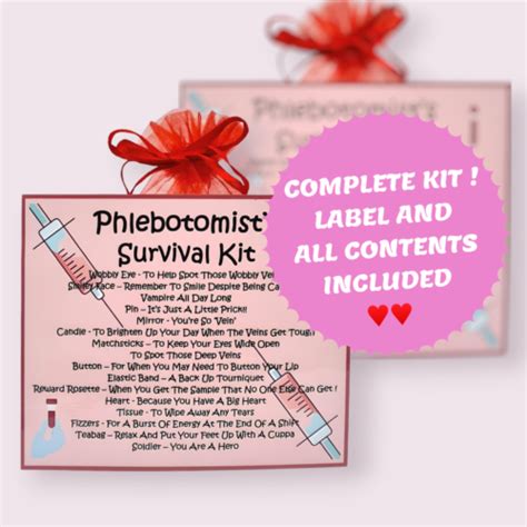 Phlebotomists Survival Kit Fun Novelty Keepsake Gift Greetings