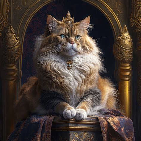 Royal Cat King by Cheeky Bunny (2023) : Painting Ink on Canvas - Singulart