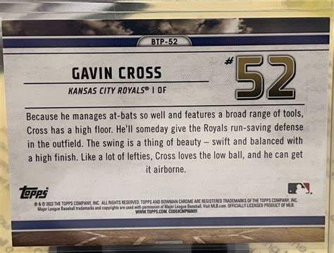 Gavin Cross Bowman Chrome Btp Scouts Top No Kc