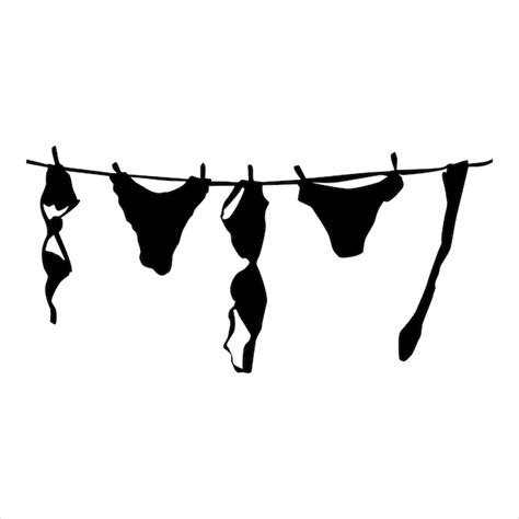 Premium Vector Womans Underwear Clothesline Vector Silhouette Design