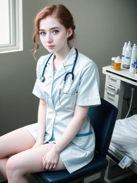 Uma Mulher De Uniforme Azul Com Um Estetoscópio Em Volta Do Pescoço