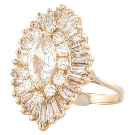 Diamond Gold Marquise Ring At 1stDibs