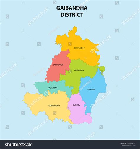 Gaibandha District Map Bangladesh Map Gaibandha Stock Vector (Royalty ...