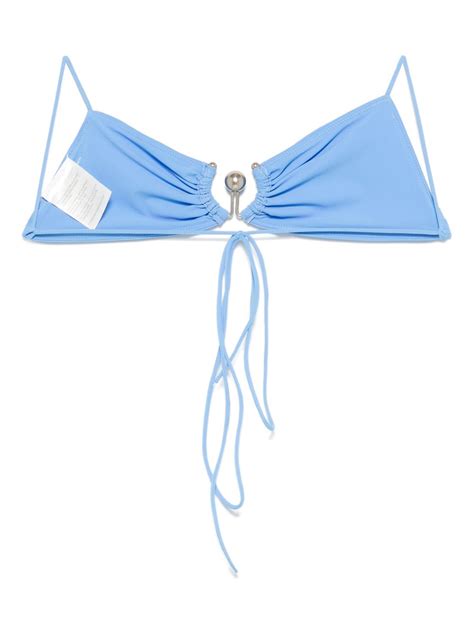 Christopher Esber Ruched Orbit Bikini Top Blue FARFETCH