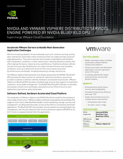 VMware VSphere Distributed Services Engine Powered By NVIDIA BlueField DPU