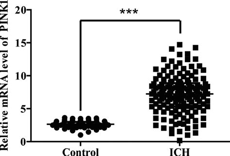 Pink Is Upregulated In Ich Patients Pink Mrna Level In Brain Tissue