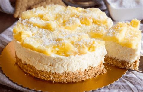 Cheesecake De Abacaxi Com Coco Receita Deliciosa Vem Aprender