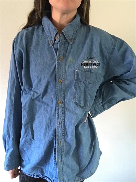 Vintage Harley Harley Button Up Chambray Button Dow… Gem