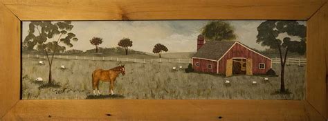 Horse in the Pasture – Original Painting - Cape Cod Folk Art