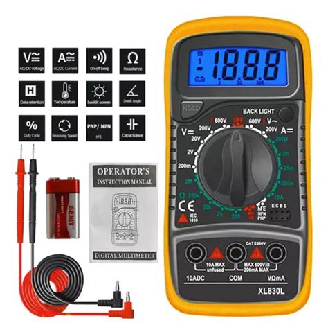 Multímetro Digital Lcd Portátil Ac dc Xl830l Professional Meses sin