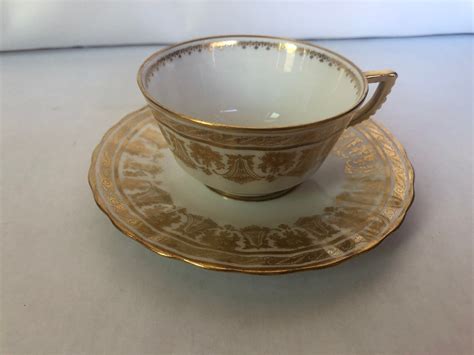 Vintage Elite Works Limoges France Gold Decorated Cup And Saucer St