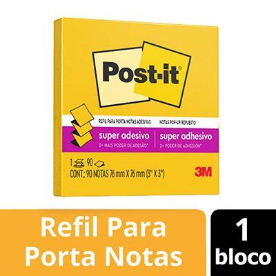 Bloco De Notas Super Adesivas Post It Refil Amarelo Sol Mm X Mm