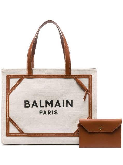 Balmain Neutral B Army 42 Canvas Tote Bag In Pink Lyst