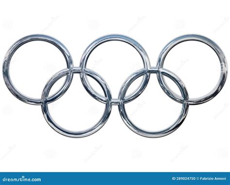 Olympic Symbol in Silver Color Metallic Version, Illustration Stock ...