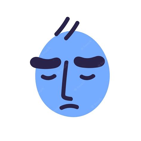 Premium Vector | Sad desperate face avatar in sorrow, despair, bad blue ...