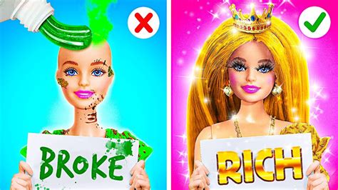 Barbie Is Ruined From Ugly Broke To Beautiful Rich Barbie Makeover