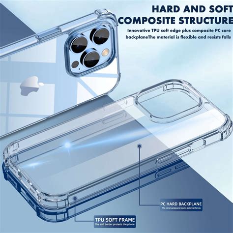 Ipaky Iphone Pro Max Drop Proof Hard Pc Tpu Skal Genomskinligt