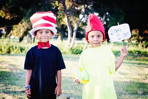 Book Character Dress Up Day Easy Diy Dr Seuss Cat In The Hat And Sam I Am Costumes