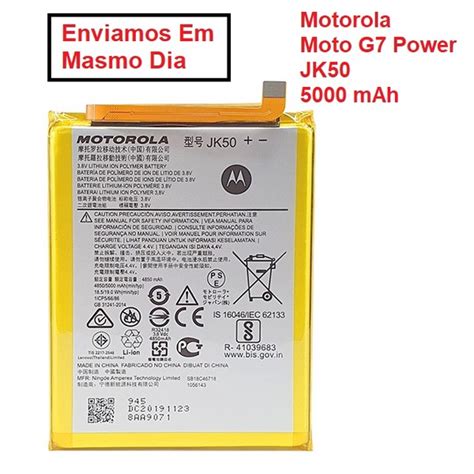 Bateria Motorola JK50 Para Modelos G7 Power G10 G8 Power Lite G20 G9