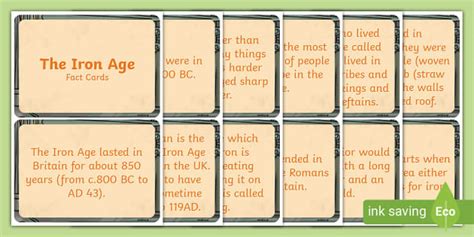 Amazing Iron Age Display Fact Cards Twinkl