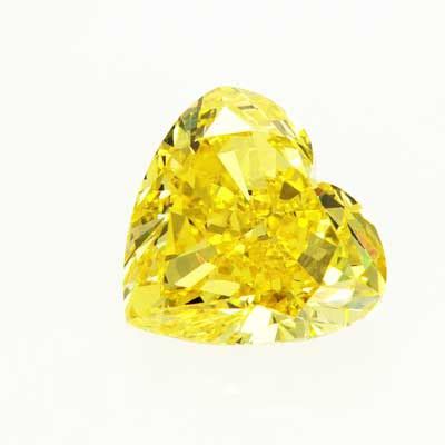 China Heart Shape Fancy Vivid Yellow Diamond CVD Lab Grown