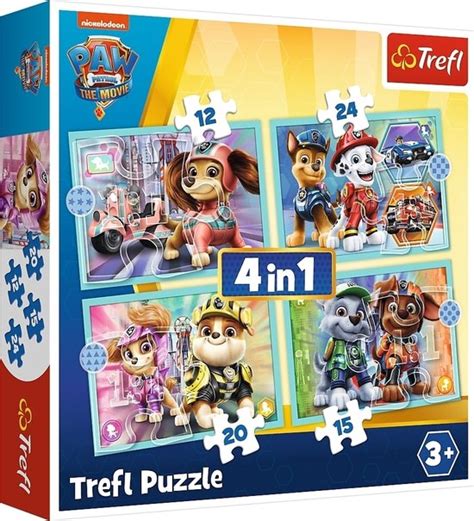 Trefl Paw Patrol 4 In 1 Puzzel 12 15 20 24 Stukjes Bol