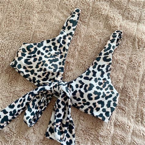 SHEIN Swim Leopard From Tie Bikini Top Poshmark